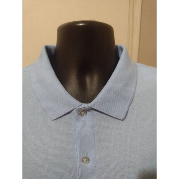 New Club Room Pique Polo Shirt Stretch Performance Blue Short Sleeve XL NWT - Picture 5 of 12